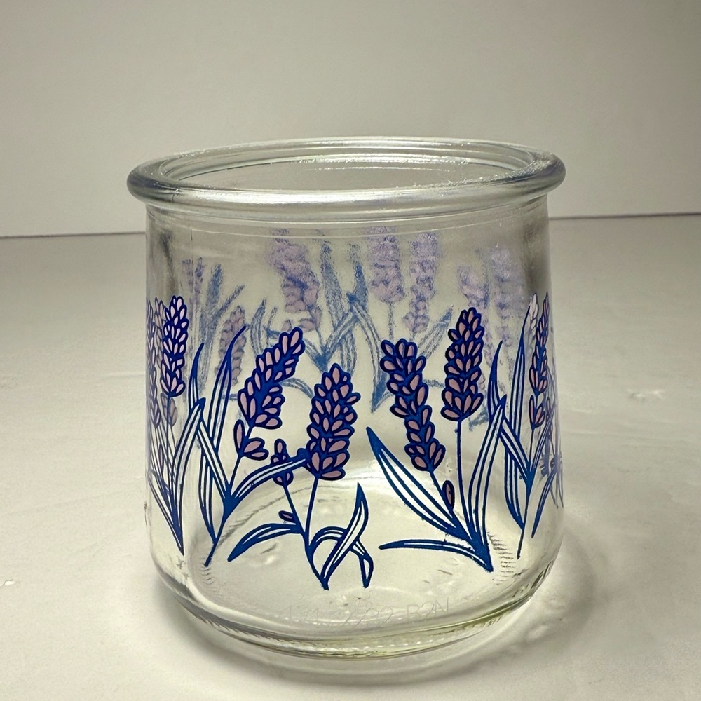 Vintage Oui Yogurt Single Serving Glass Jars Various Patterns Cups - Set Of 5 - Picture 5 of 6